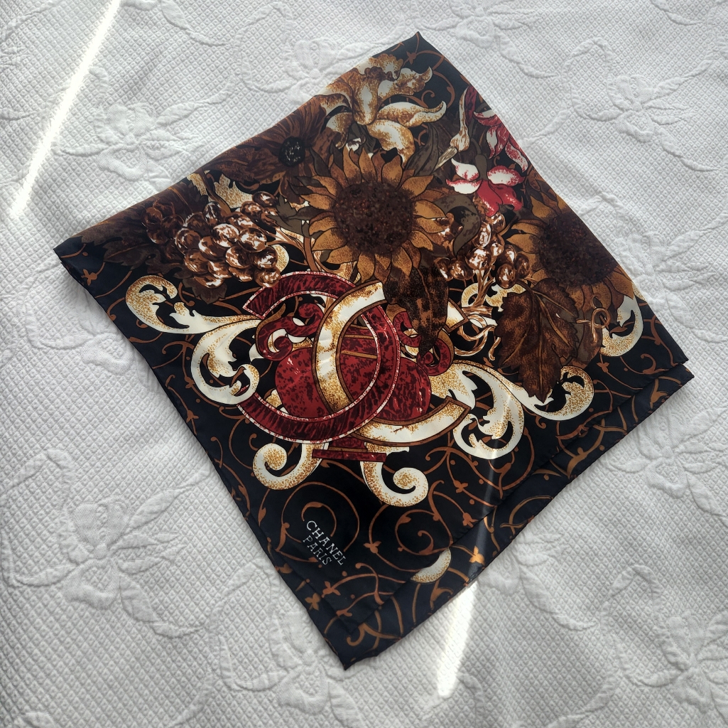 Chanel Floral Silk Scarf